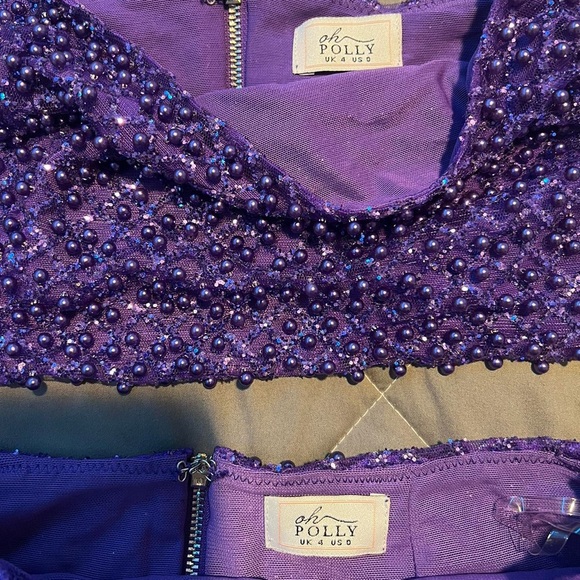 Oh Polly Embellished Purple Co Ord Set - Picture 4 of 7